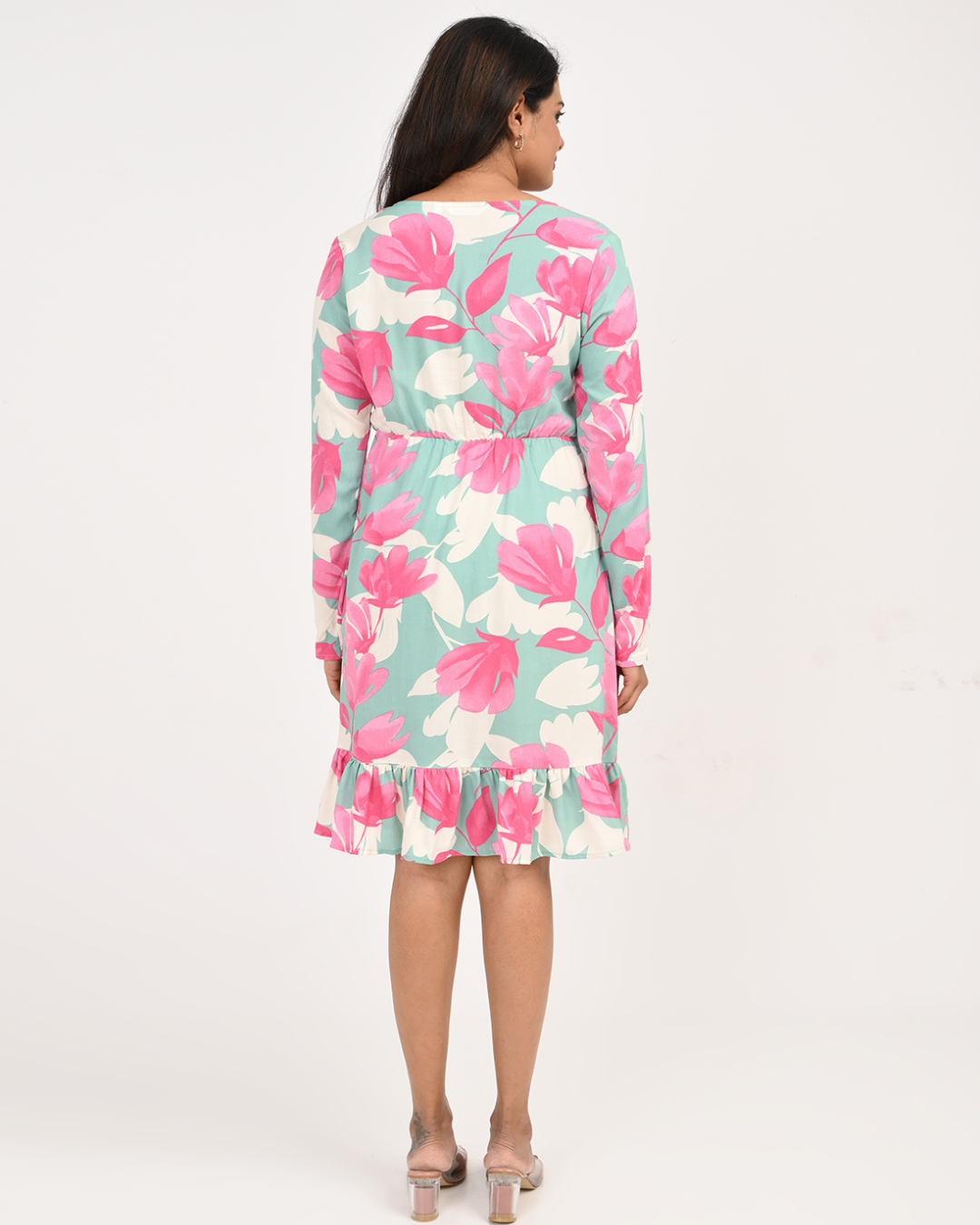 Mint Bloom Ruffle Dress