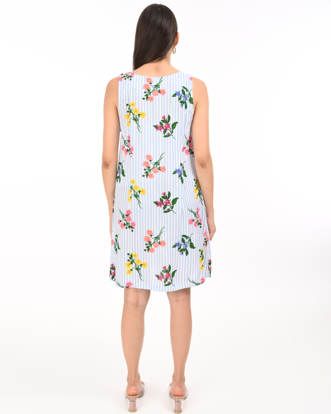 Breezy Floral Striped Cotton Dress