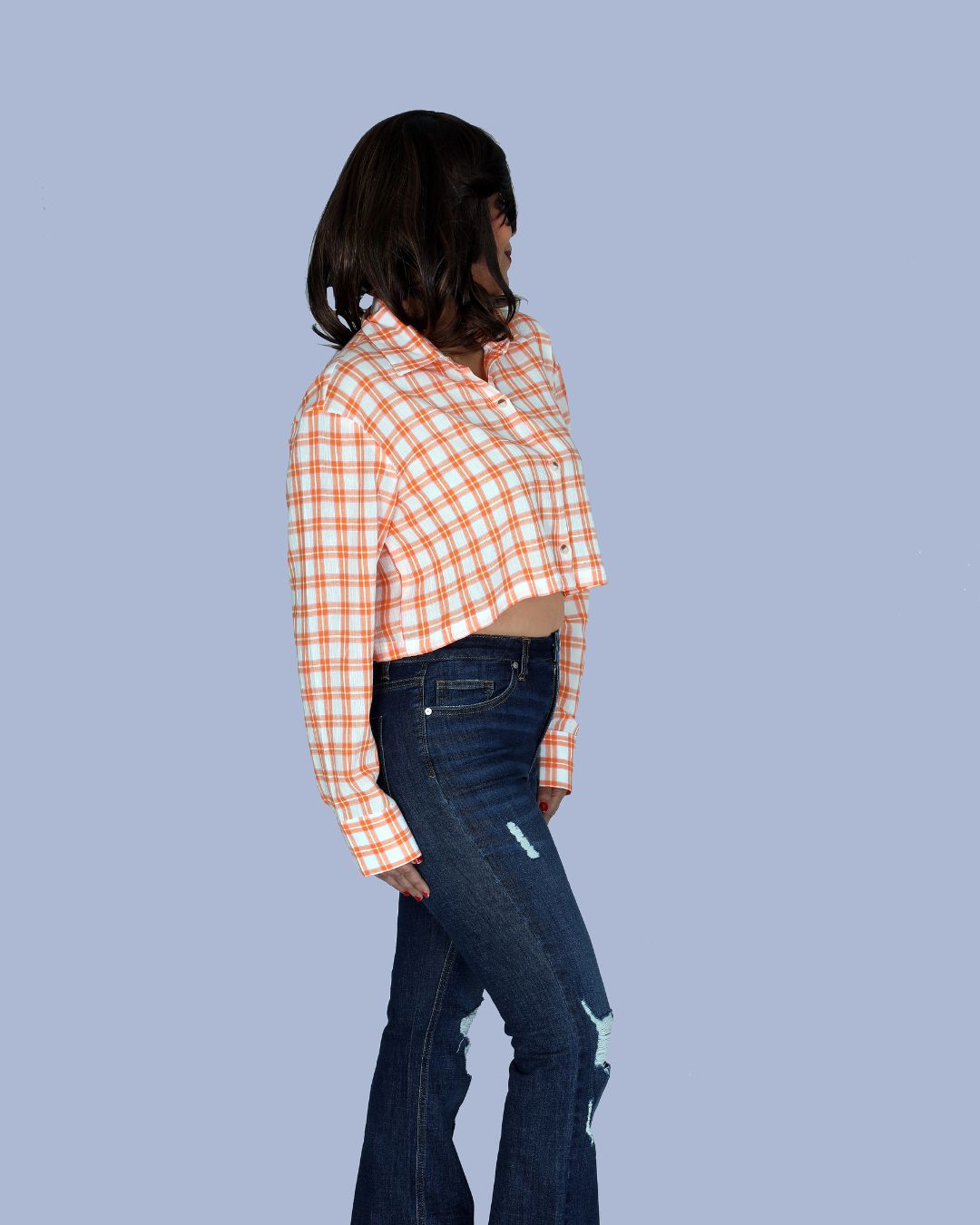 Orange white Crush Crop Top