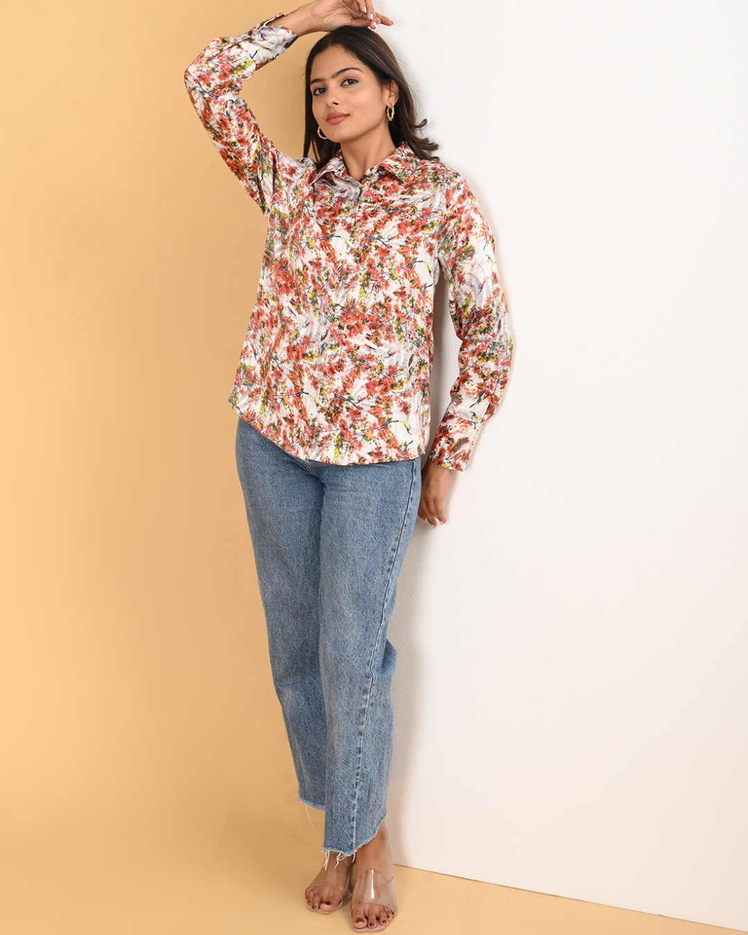 Elegant Floral Satin shirt