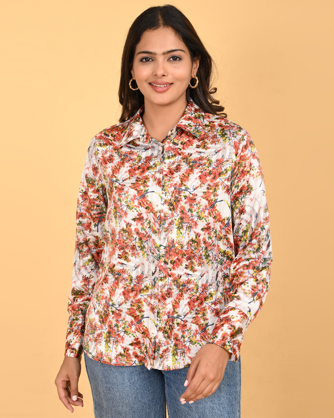 Elegant Floral Satin shirt