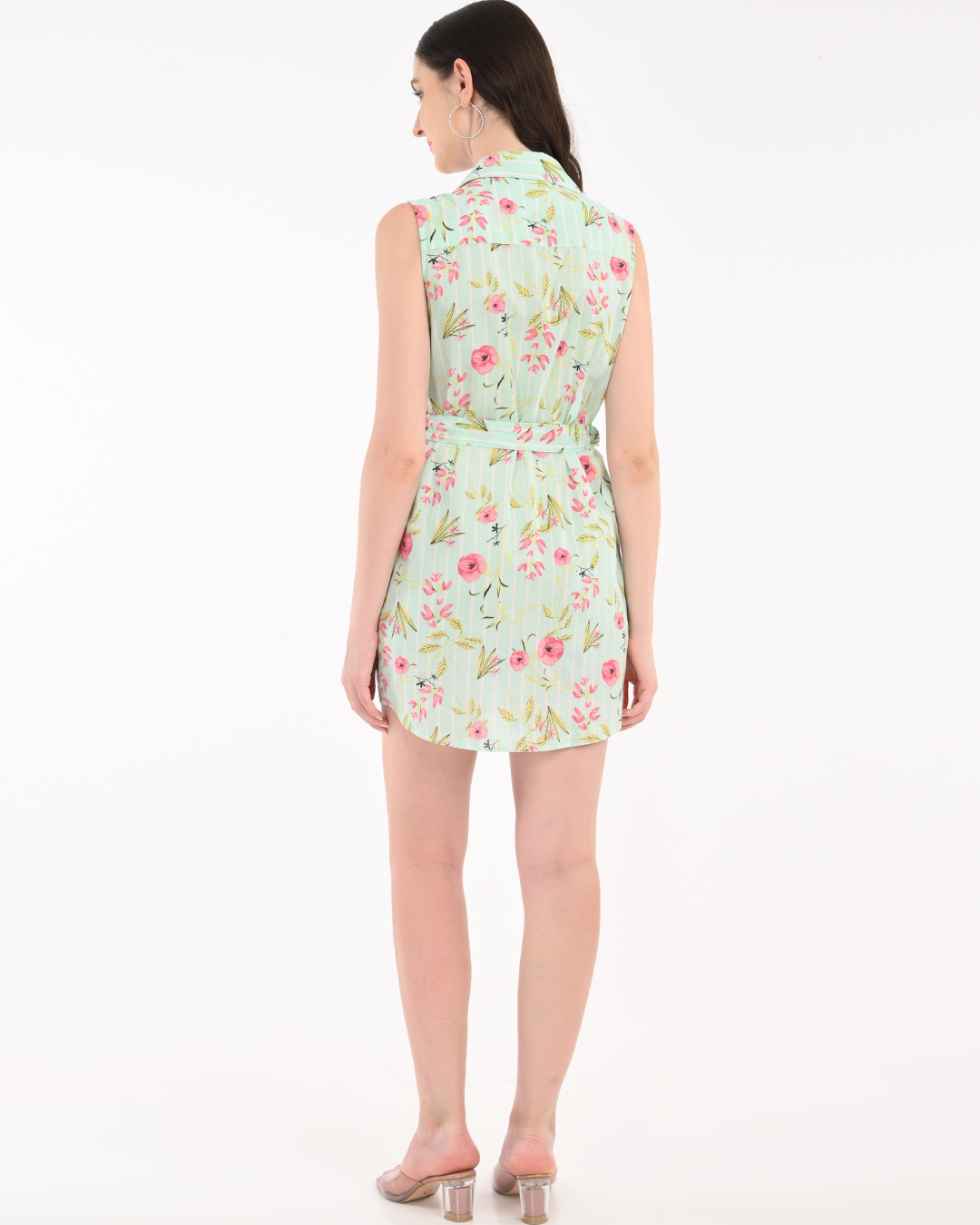 Mint Green Floral Shirt For Women