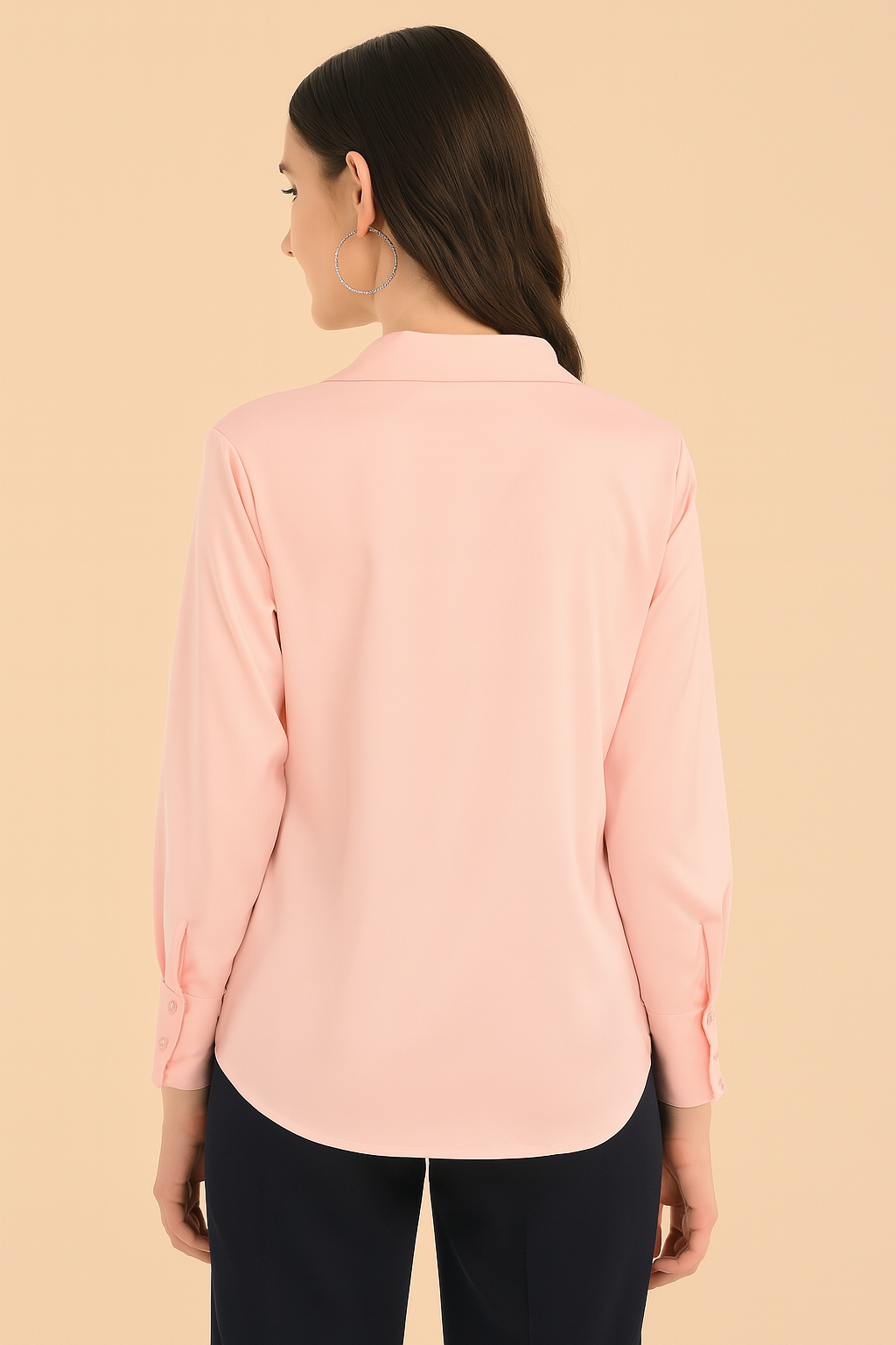 Blush pink Button down Shirt for Women.