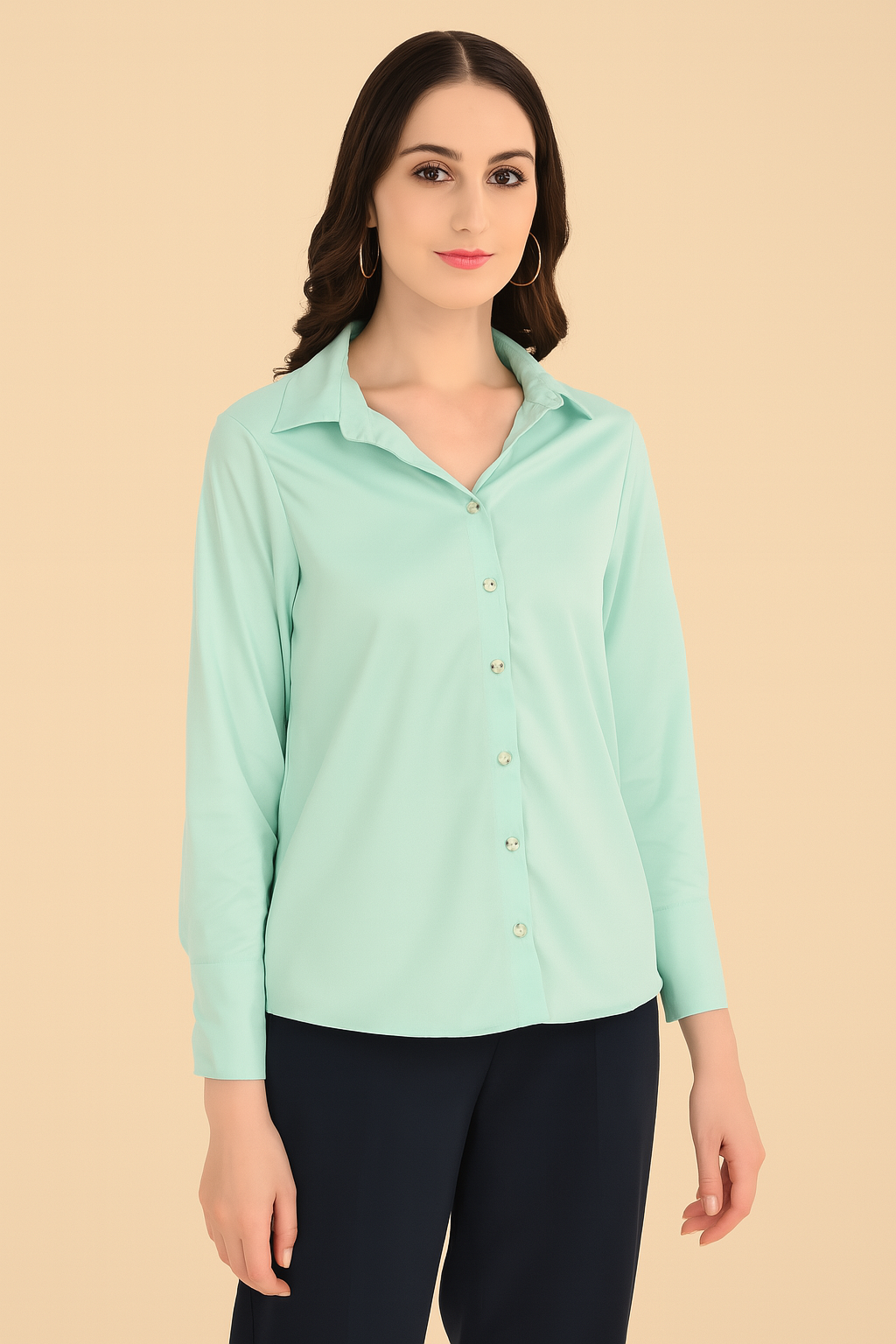 Mint Green Formal Shirt for Women