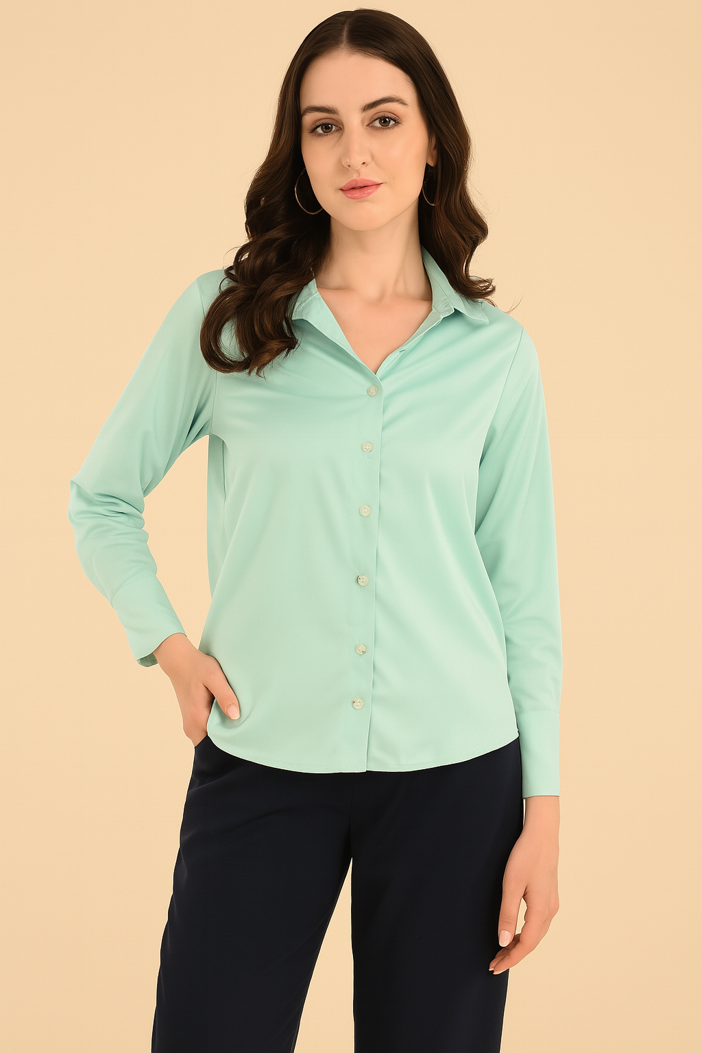 Mint Green Formal Shirt for Women