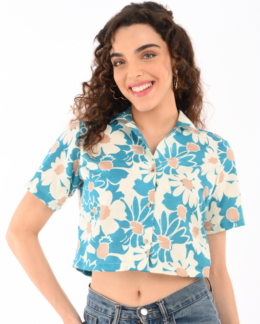 Printed cotton crop top for women in India – lightweight everyday wear