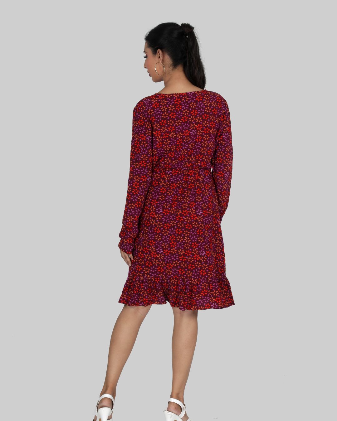 V Neck Dress in Ditsy Flower print