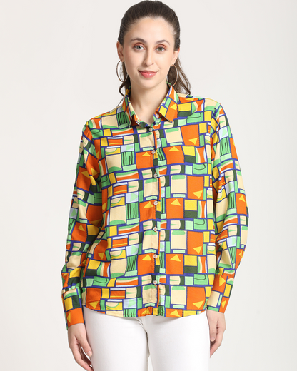 Vibrant all over Printed Rayon shirt