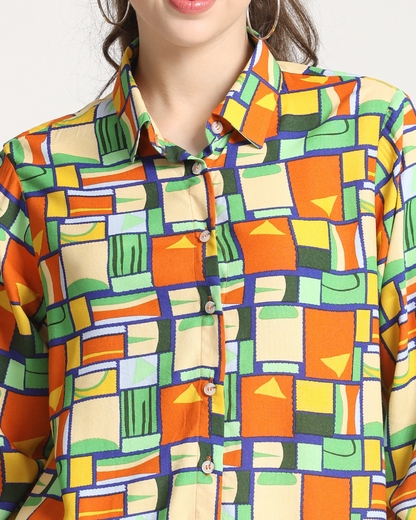 Vibrant all over Printed Rayon shirt