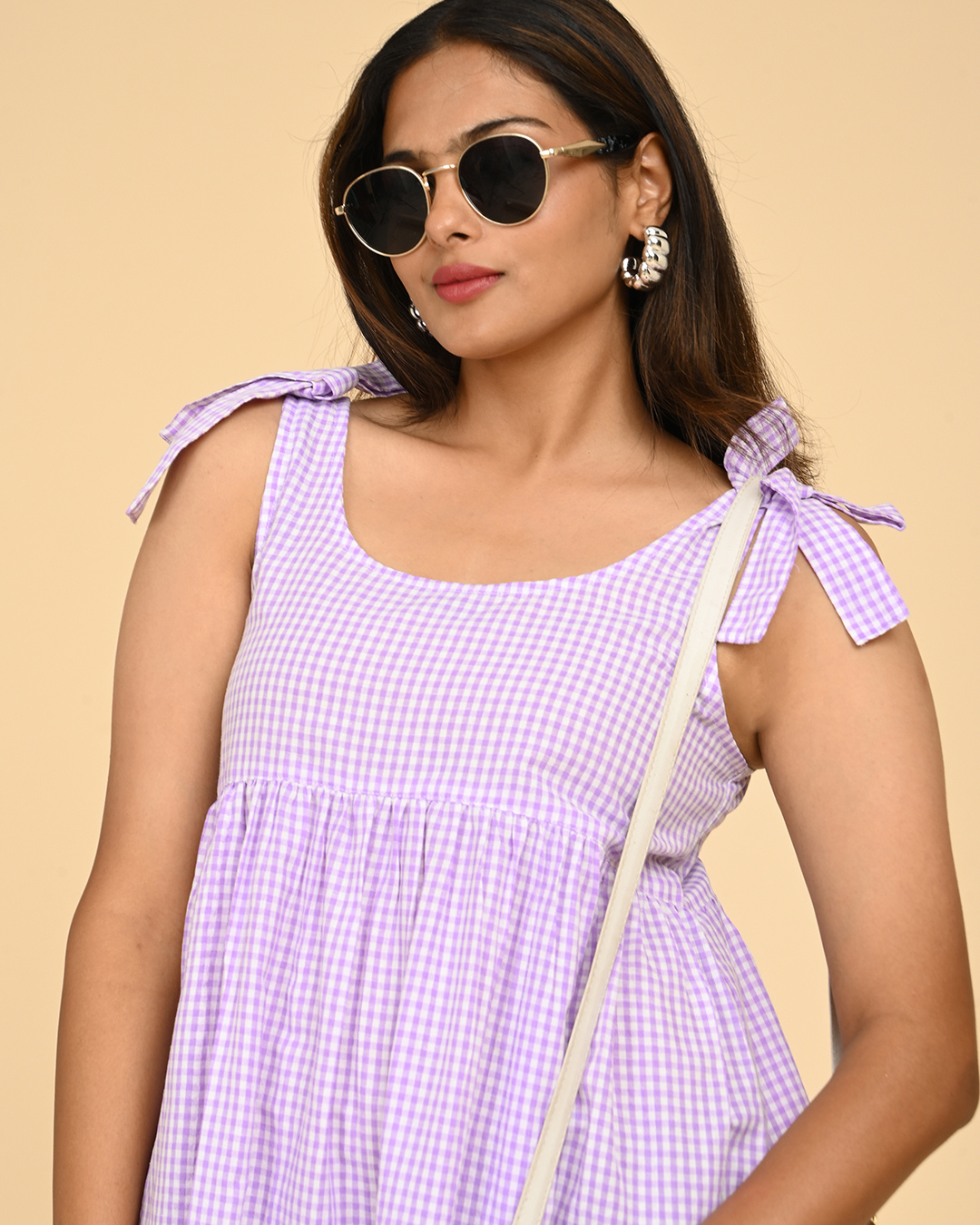 Cotton Gingham Midi Dress for Women – 100% Cotton Summer Dress – The Classy  Clothing