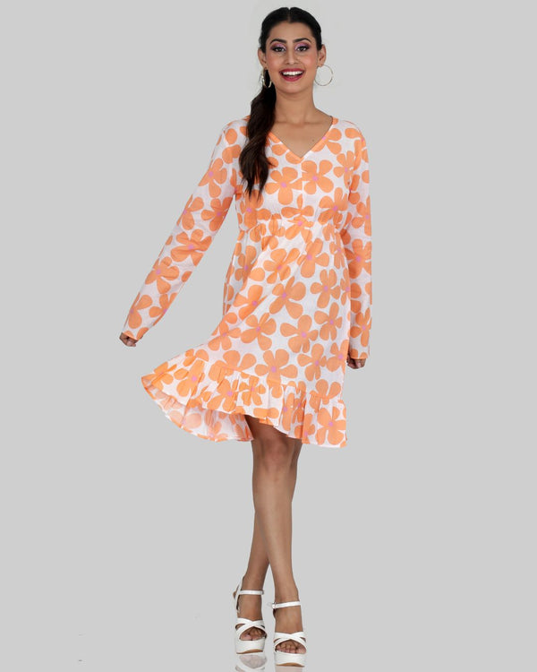 V Neck Dress in Flower print