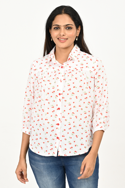 Women’s rayon AOP printed top for summer casual wear in India