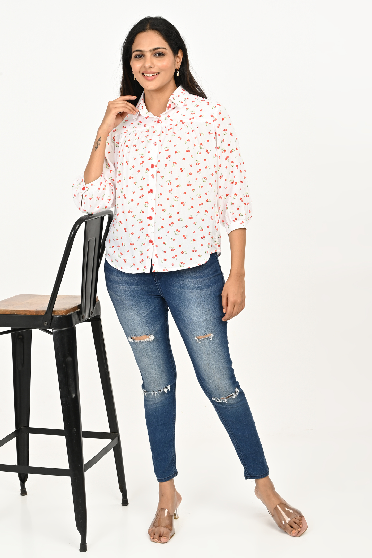 Women’s breathable rayon printed top for office and casual wear