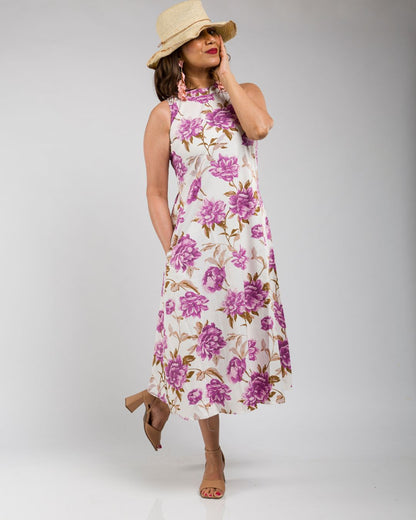 Sleeve less Collar Band Dress