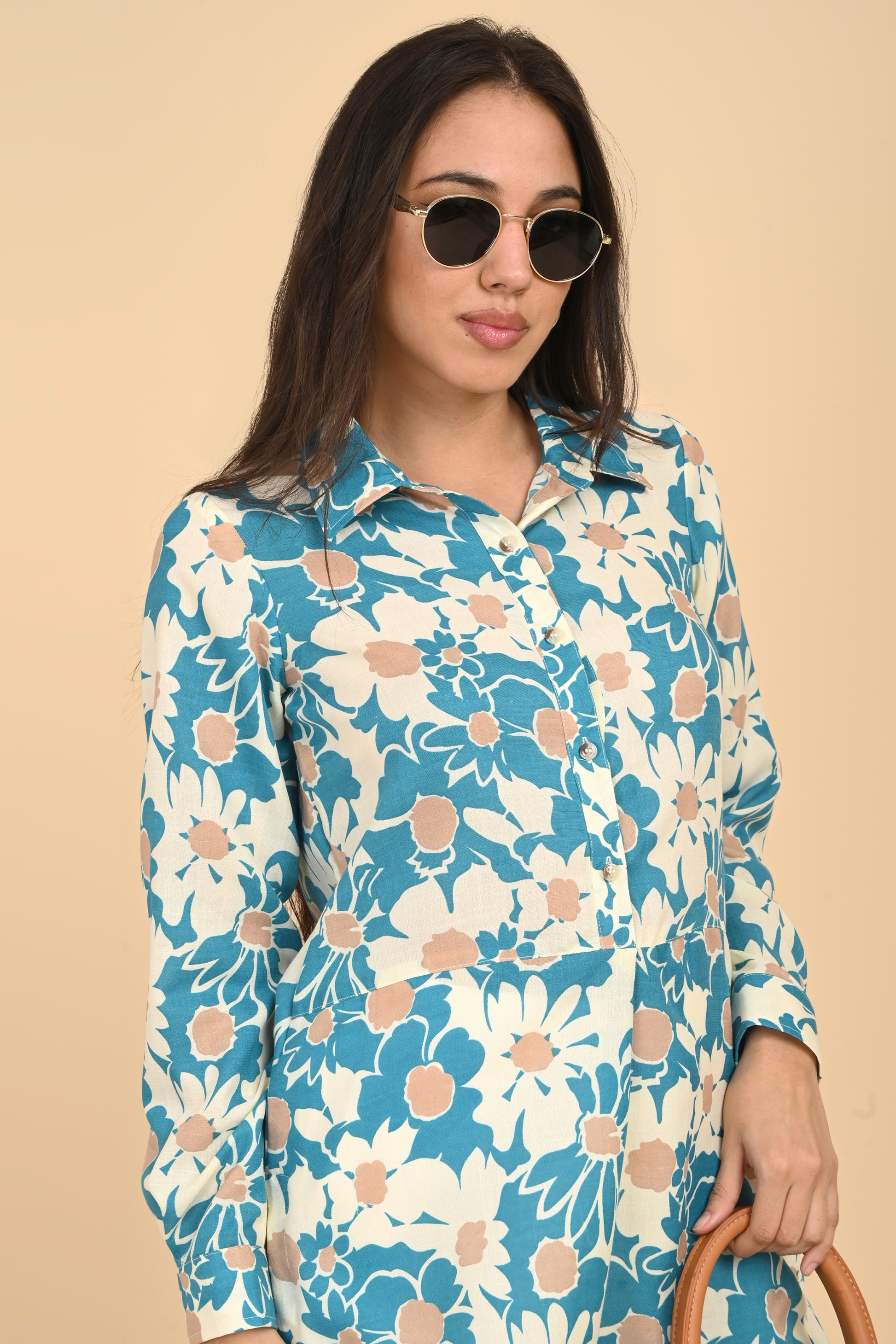 Floral printed cotton top for women
