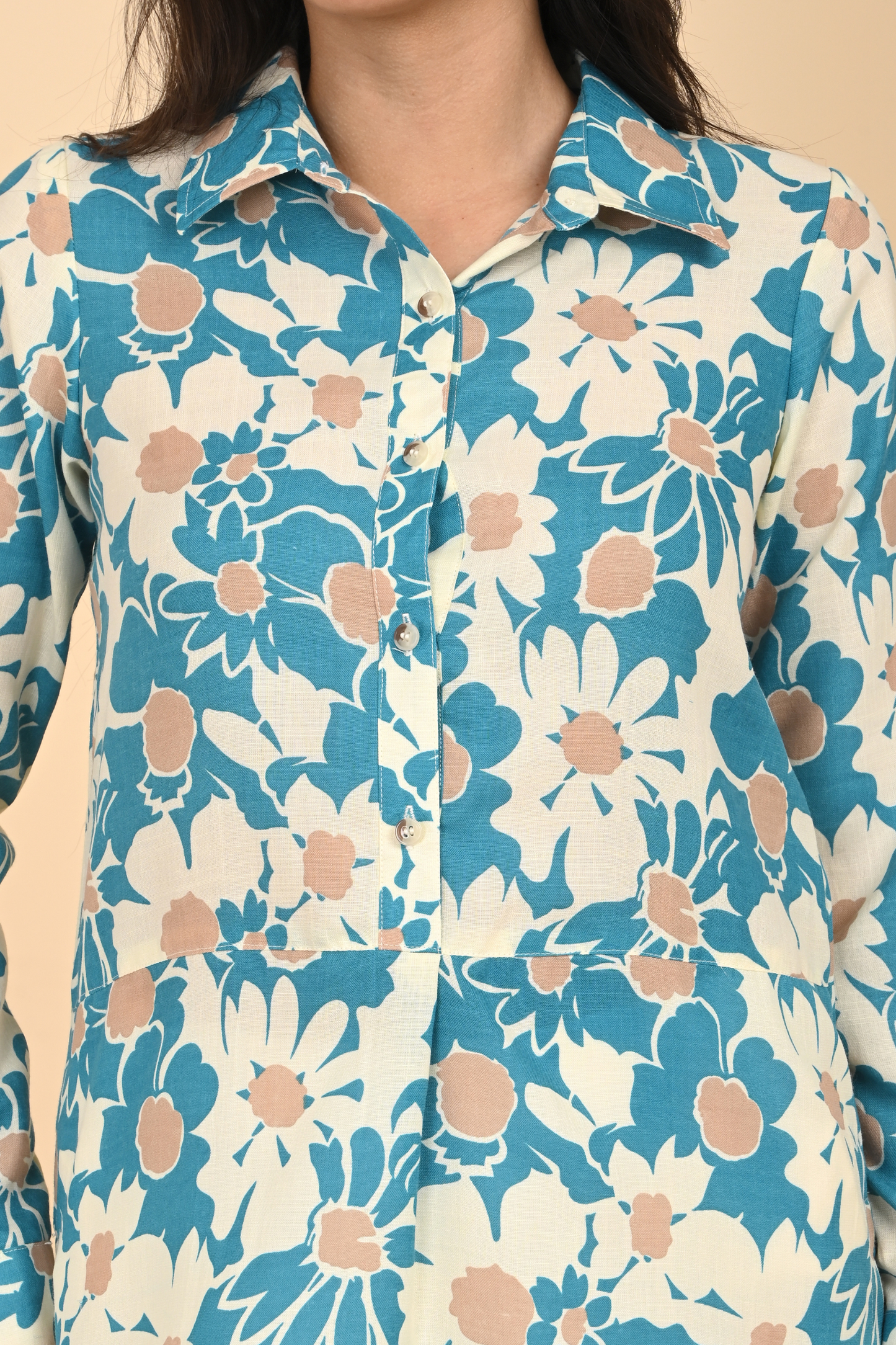 Floral printed cotton top for women
