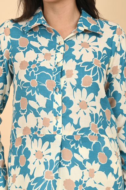 Floral printed cotton top for women
