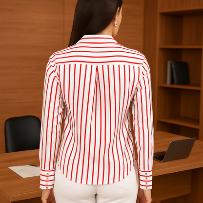 Classic Red and White Striped Yarn dyed shirt