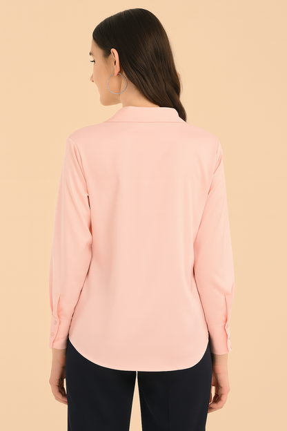 Blush pink Button down Shirt for Women.