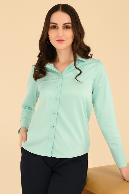 Mint Green Formal Shirt for Women