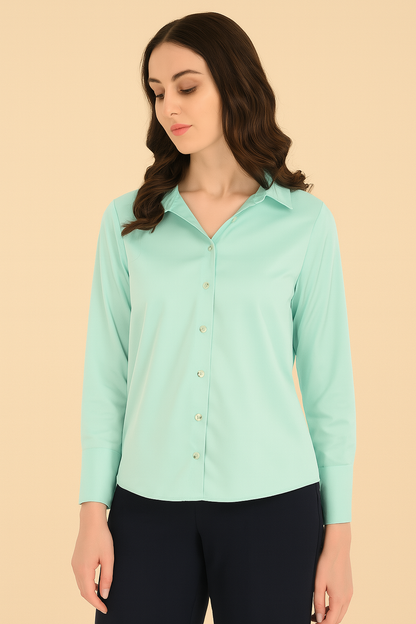 Mint Green Formal Shirt for Women