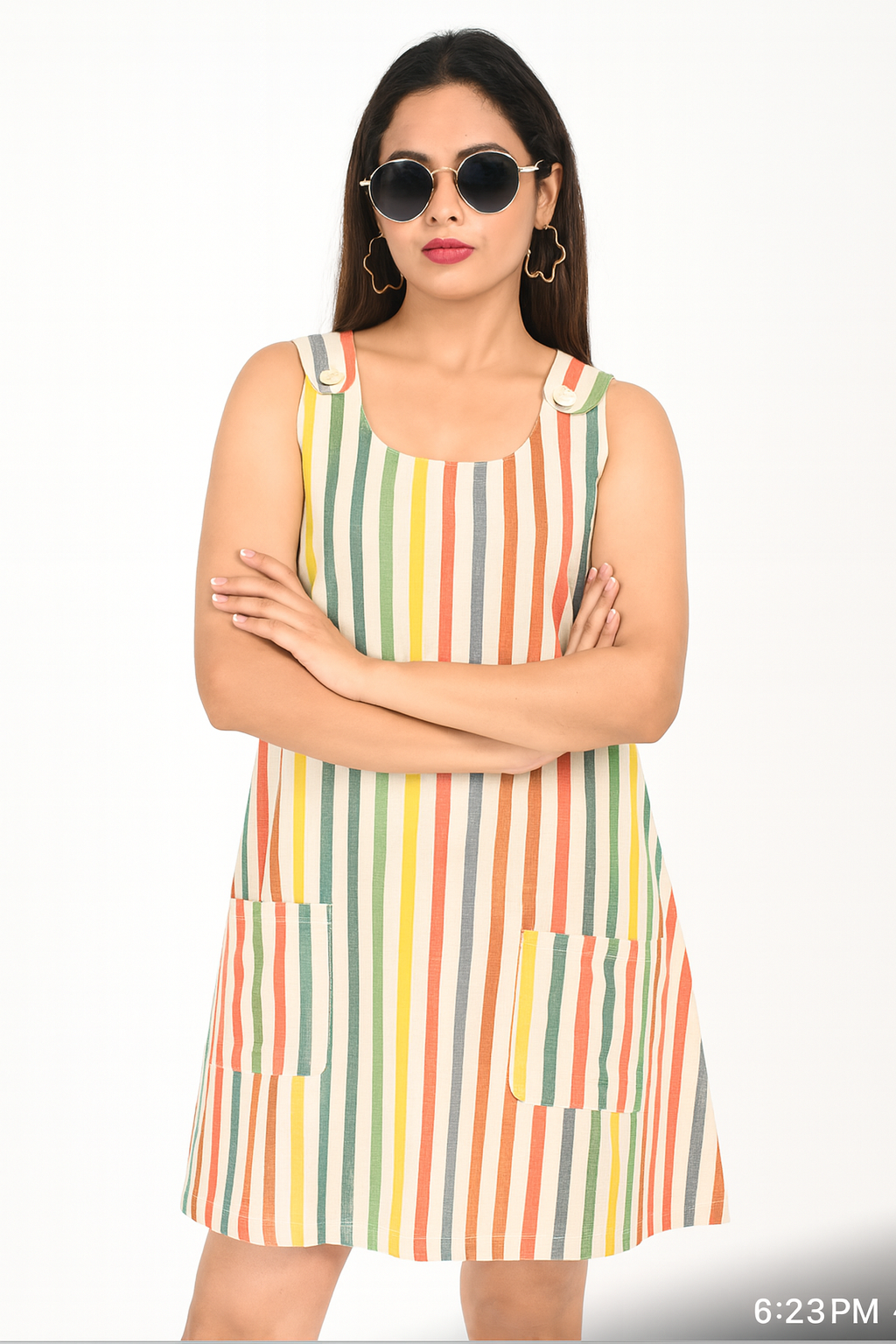 100% Cotton Striped Dress for Women 100% Cotton Striped Dress for Women