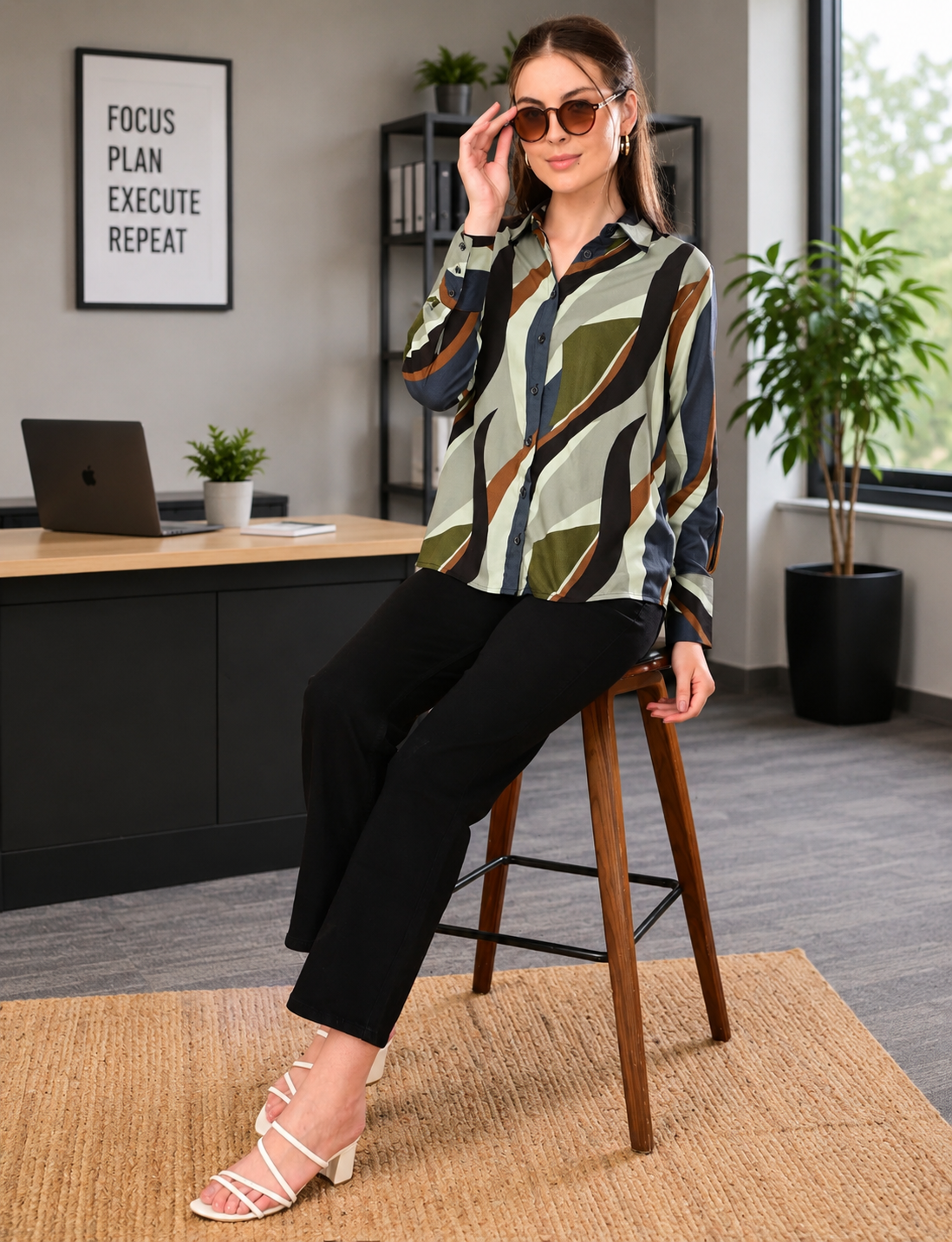 Women's Office Wear Rayon Shirt